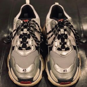 Balenciaga Triple S Retro Sneakers Noir Argent Multi | Men’s Size 12 (EU 45)